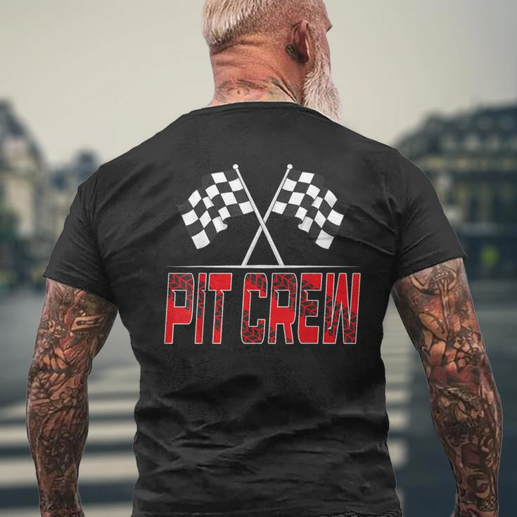Race Car Birthday Party Racing Family Pit Crew Parties Men's T-shirt Back Print Gifts for Old Men