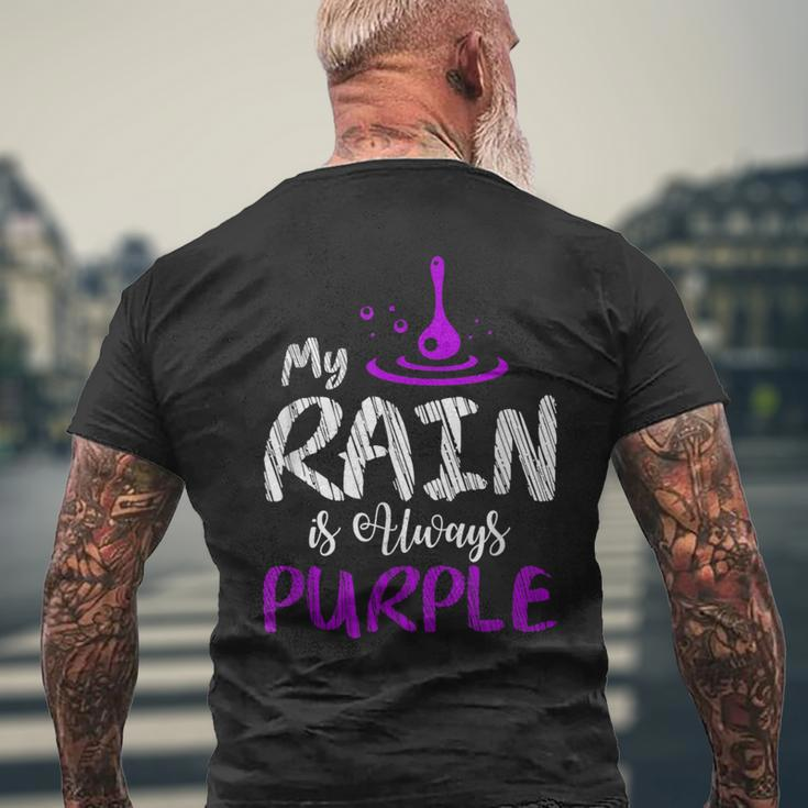 My Rain Is Always PurpleMen's T-shirt Back Print Gifts for Old Men