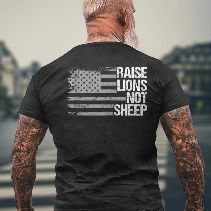 Raise Lions Not Sheep American Patriot Patriotic Lion Men's T-shirt Back Print Gifts for Old Men