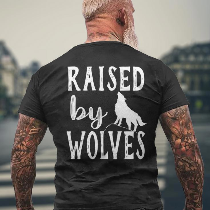 Raised By Wolves Graphic Wolf Men's T-shirt Back Print Gifts for Old Men