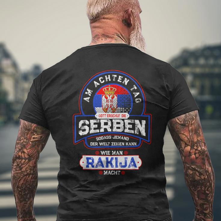 Rakija And Serben Srbija T-Shirt mit Rückendruck Geschenke für alte Männer