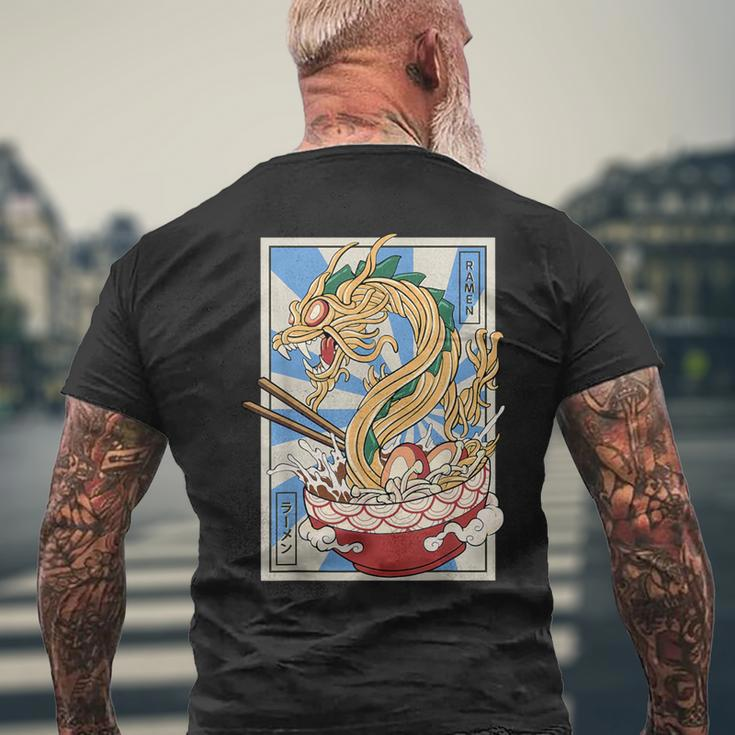 Ramen Dragon Japanese Noodles Soup Ramen Men's T-shirt Back Print Gifts for Old Men