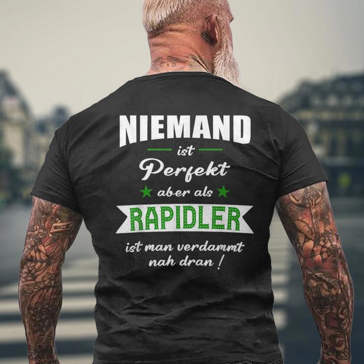 Rapidler Fußball Wien Niemand Ist Perfekt Rap T-Shirt mit Rückendruck Geschenke für alte Männer