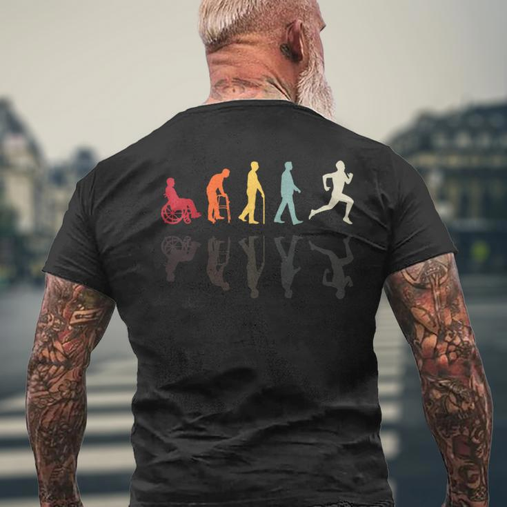 Therapist Human Evolution Vintage Physiotherapist Men's T-shirt Back Print Gifts for Old Men