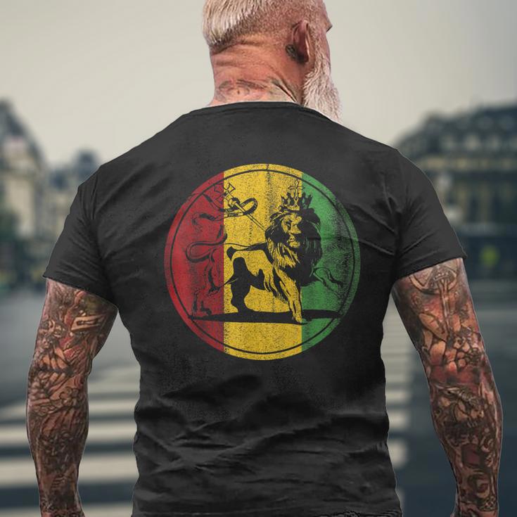 Rasta Rastafarian Rastafari Lion Reggae Jamaica Jamaican Men's T-shirt Back Print Gifts for Old Men