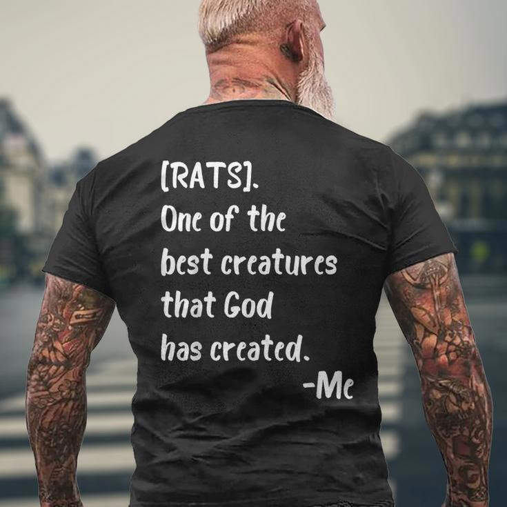 Rats Lover Cute Religious Rat Saying Definition Men's T-shirt Back Print Gifts for Old Men