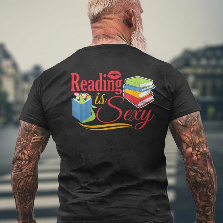 Reading Is Sexy Book Literature Men's T-shirt Back Print Gifts for Old Men