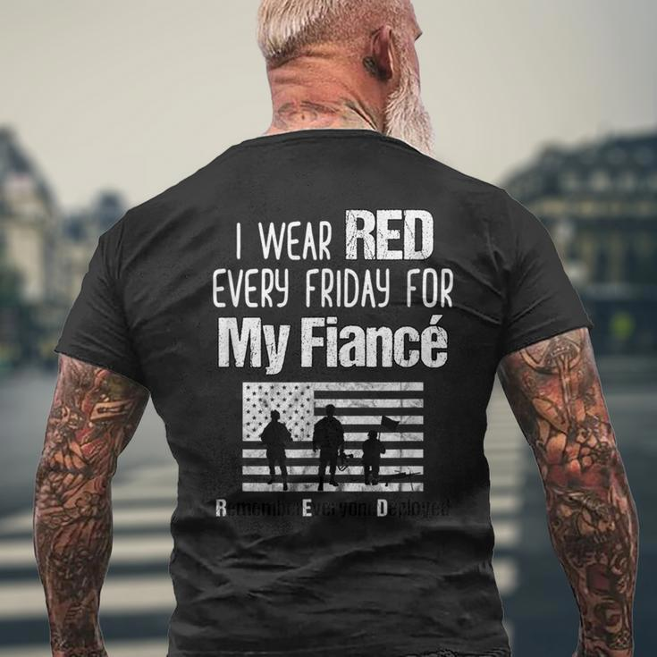 Red Friday Military Family Member Deployed Fiance Men's T-shirt Back Print Gifts for Old Men
