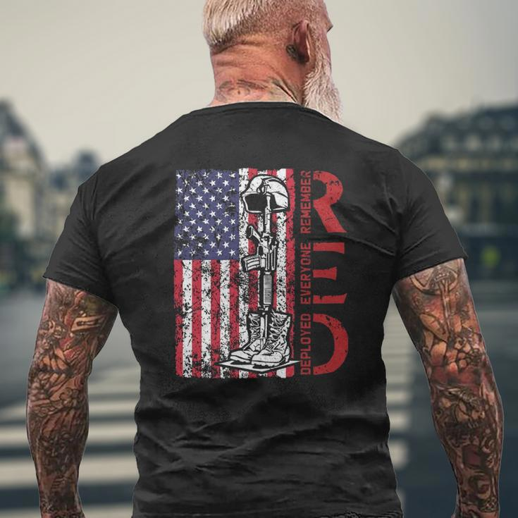 Red Friday Military Remember Everyone Deployed Us Army Retro Mens Back Print T-shirt Gifts for Old Men