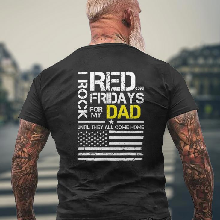 Red Friday Military Son Wear Red For My Dad Mens Back Print T-shirt Gifts for Old Men
