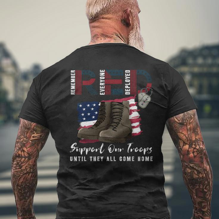 Red Friday Military We Wear Red Support Our Troops Us Flag Men's T-shirt Back Print Gifts for Old Men