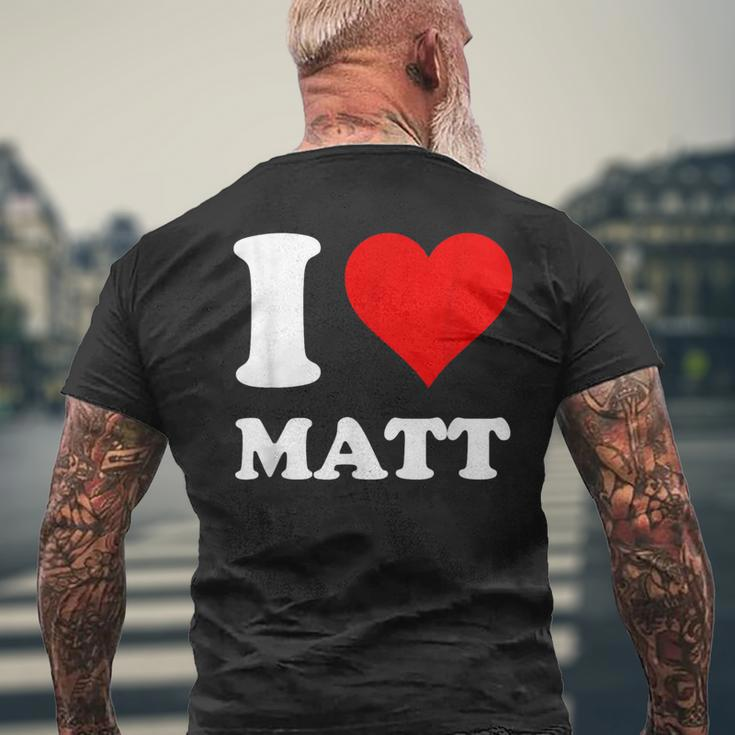 Red Heart I Love Matt Men's T-shirt Back Print Gifts for Old Men