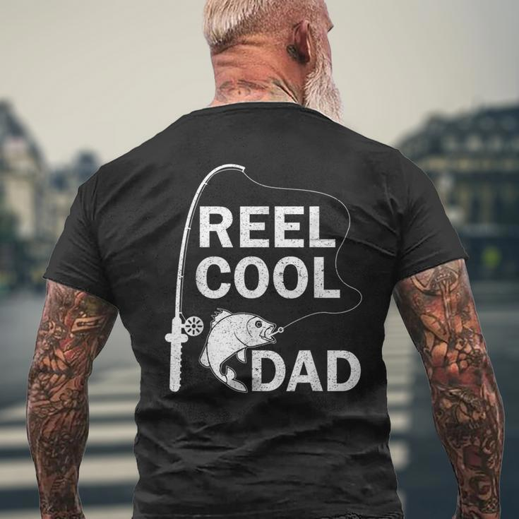 Reel Cool Dad Daddy Fathers Day Father Fishing Fisherman Men's T-shirt Back Print Gifts for Old Men