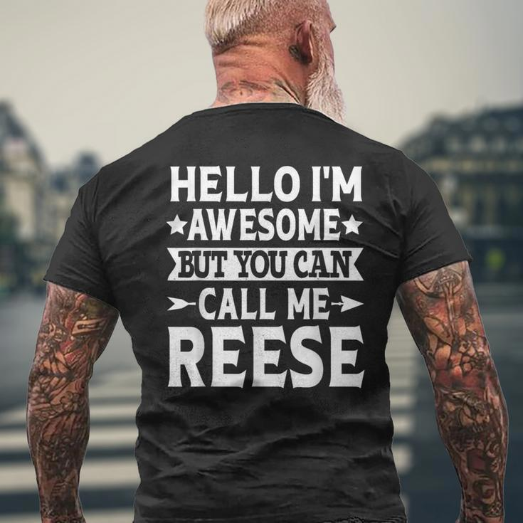 Reese Surname Awesome Call Me Reese Family Last Name Reese Men's T-shirt Back Print Gifts for Old Men