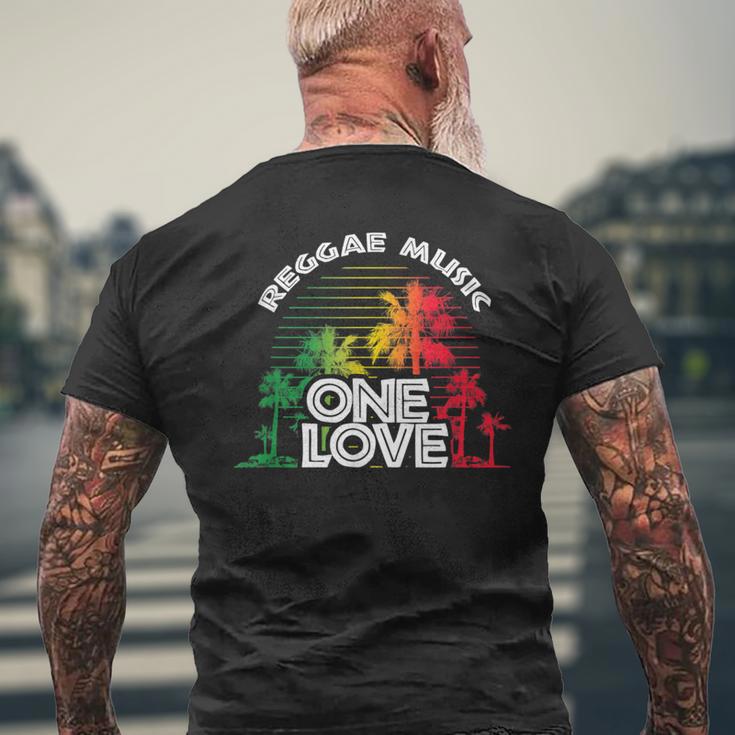 Reggae Music One Love Vintage Sunset Men's T-shirt Back Print Gifts for Old Men