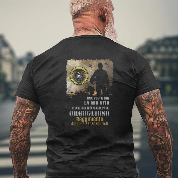 Reggimento Antares Paracadutisti Italian Army Mens Back Print T-shirt Gifts for Old Men