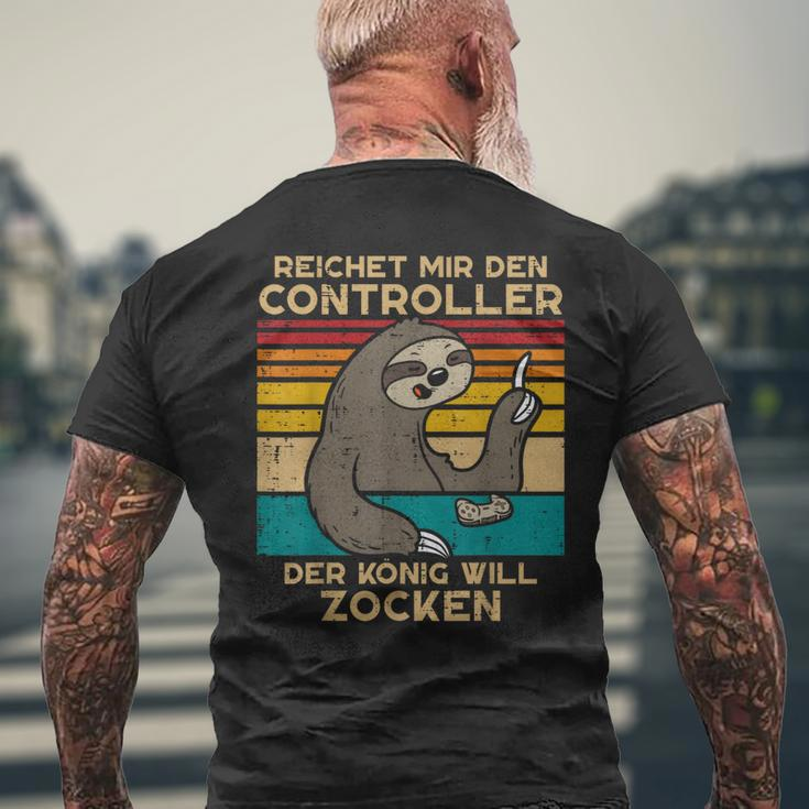 Reichet Mir Den Controller King Gamer Boys' T-Shirt mit Rückendruck Geschenke für alte Männer