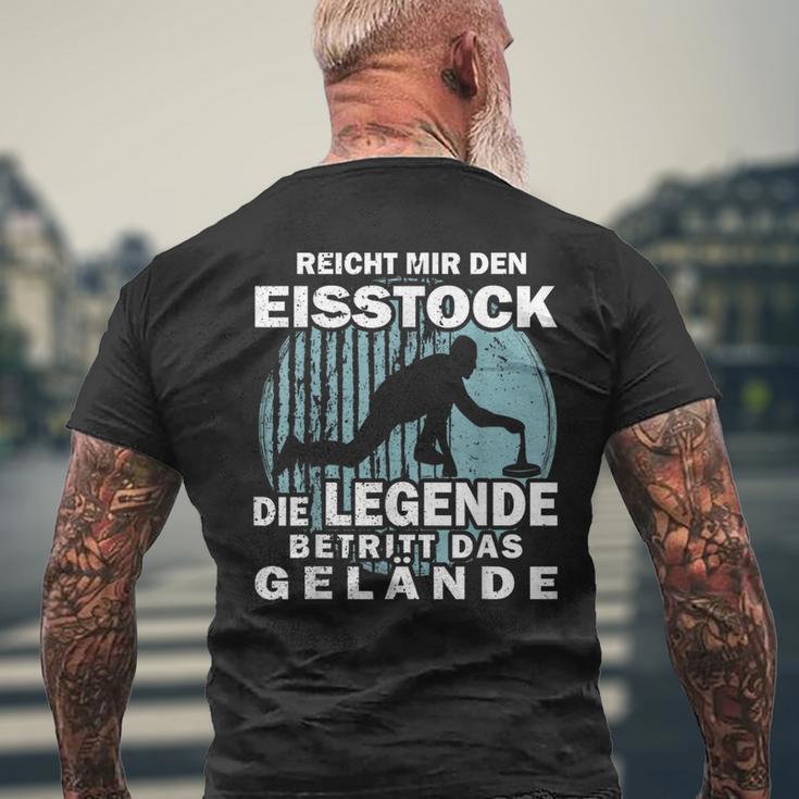 Reicht Mir Den Eisstock Protection T-Shirt mit Rückendruck Geschenke für alte Männer