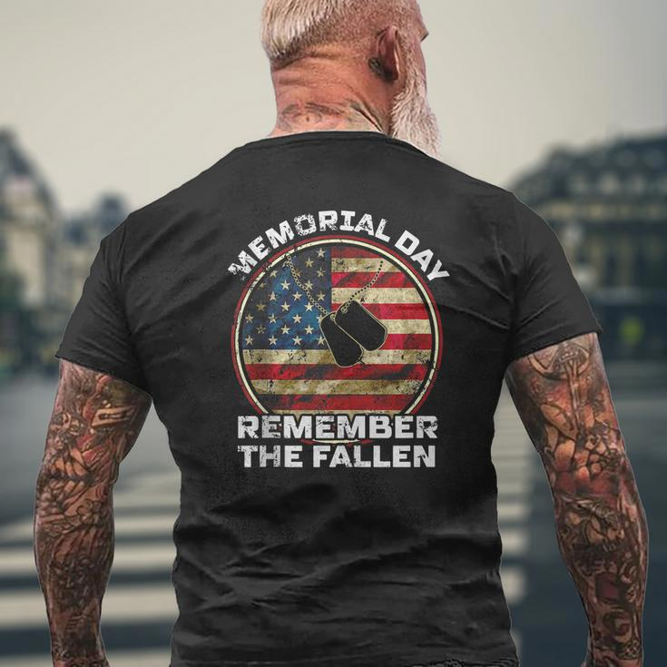 Remember The Fallen Veteran Military Happy Memorial Day Mens Back Print T-shirt Gifts for Old Men