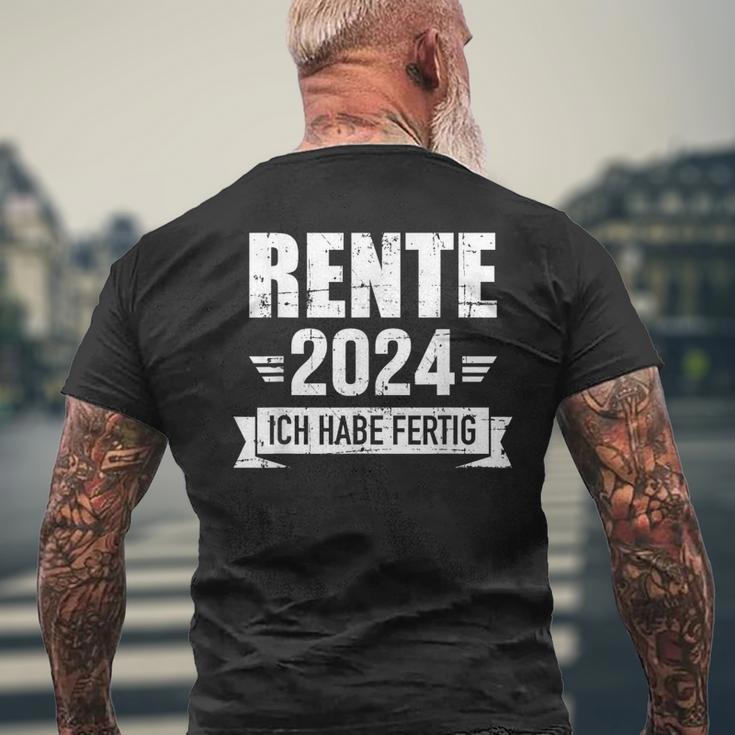 Rente 2024 Ich Habe Fertig Rentner Rentnerin In Ruhestand German T-Shirt mit Rückendruck Geschenke für alte Männer