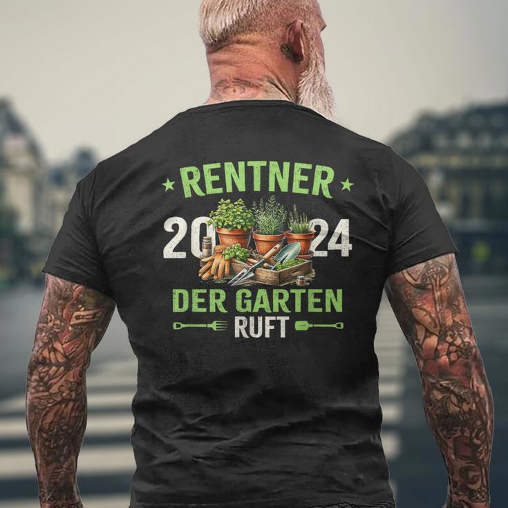 Rentner 2024 Der Garten Ruft Rente 2024 T-Shirt mit Rückendruck Geschenke für alte Männer