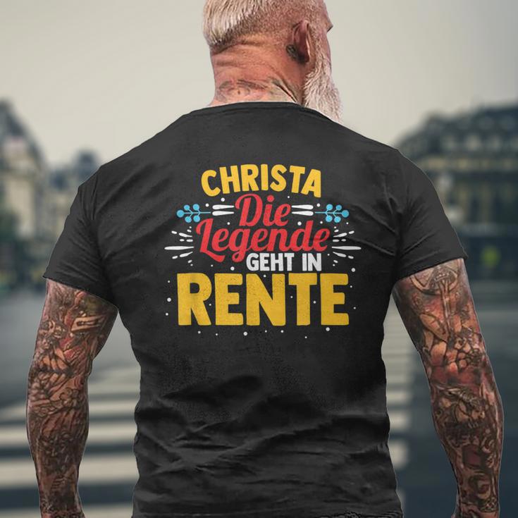 Rentnerin Christa Die Legende Geht In Rente T-Shirt mit Rückendruck Geschenke für alte Männer