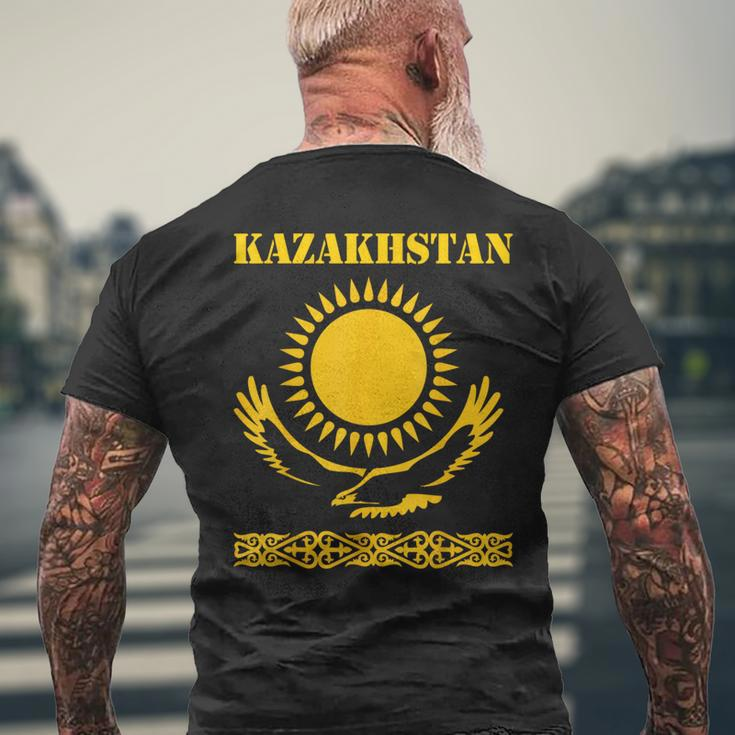 Republic Of Kazakhstan Qazaqstan Kazakhstan Kazakh Flag T-Shirt mit Rückendruck Geschenke für alte Männer