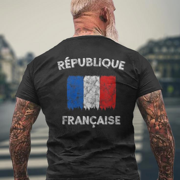 Republique Francaise Vintage French Flag Men's T-shirt Back Print Gifts for Old Men