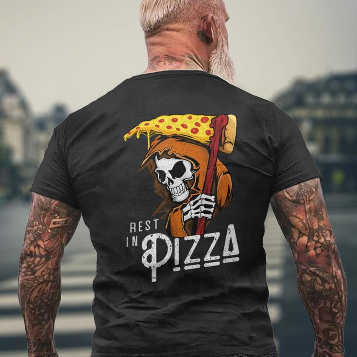 Rest In Pizza Grim Reaper With Fast Food Scythe Men's T-shirt Back Print Gifts for Old Men