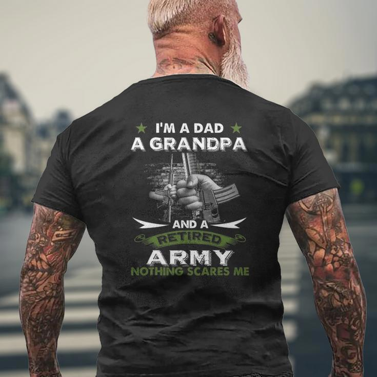 Retired Army I'm A Dad A Grandpa-Nothing Scares Me Mens Back Print T-shirt Gifts for Old Men