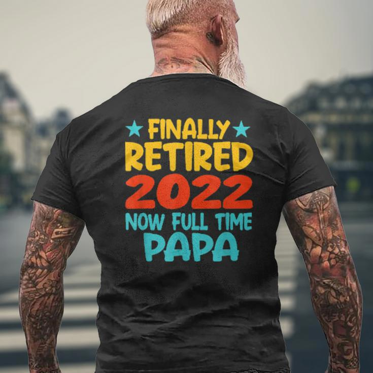 Retired Papa 2022 Grandpa Retirement Party Mens Back Print T-shirt Gifts for Old Men