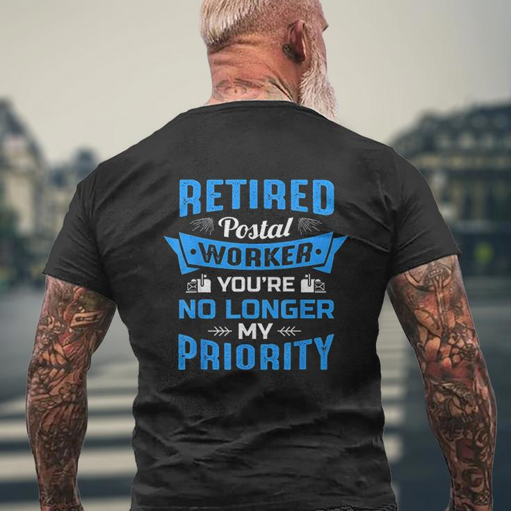 Retired Post Office Postal Worker Retirement Postman Mens Back Print T-shirt Gifts for Old Men