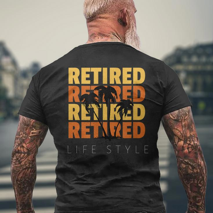 Retired Vacation Tropical Beach Lifestyle Retirement Men's T-shirt Back Print Gifts for Old Men