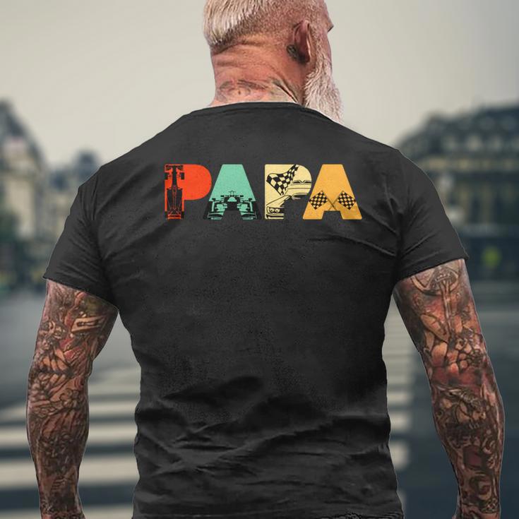 Retro Auto Racer Papa Lustigeintage Papa Auto Racer T-Shirt mit Rückendruck Geschenke für alte Männer