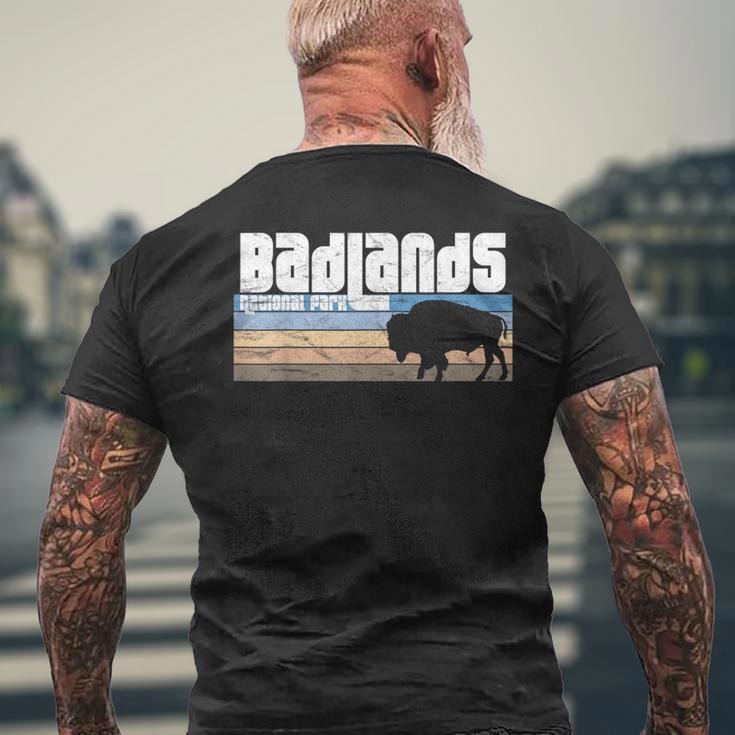 Retro Badlands National Park South Dakota Sd Bison Lovers Men's T-shirt Back Print Gifts for Old Men