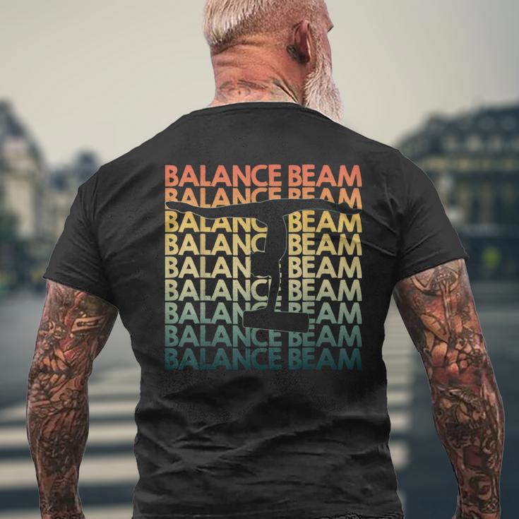 Retro Balance Beam Repetitive Vintage Bb Gymnast Men's T-shirt Back Print Gifts for Old Men