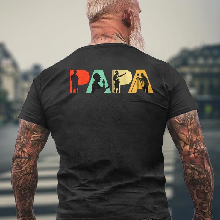 Retro-Bauingenieur Papa Stolzer Bauingenieur Papa Kapuzenjacke T-Shirt mit Rückendruck Geschenke für alte Männer