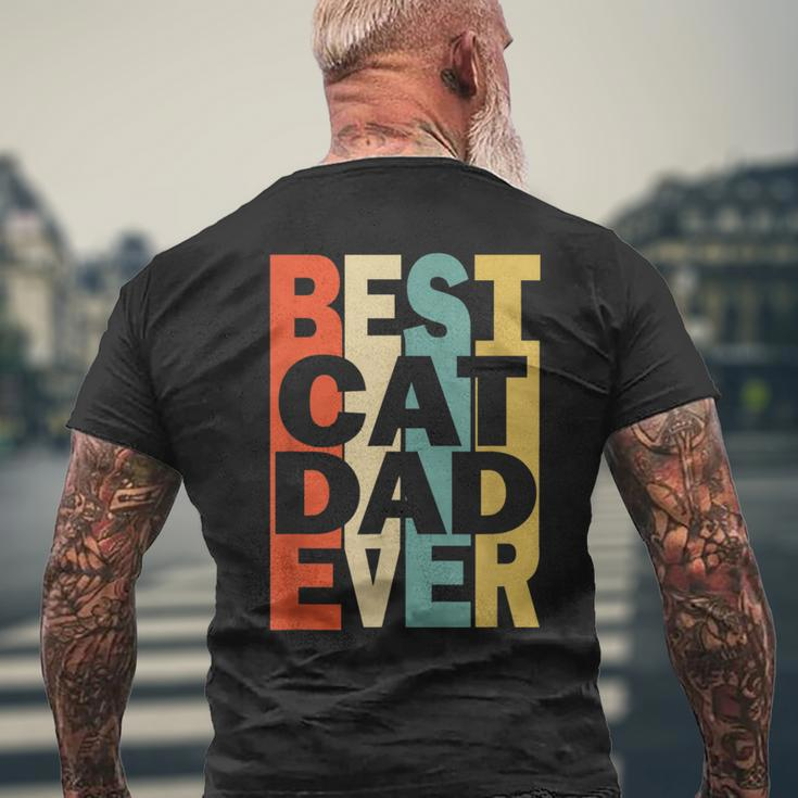 Retro Best Cat Dad EverFather's Men's T-shirt Back Print Gifts for Old Men