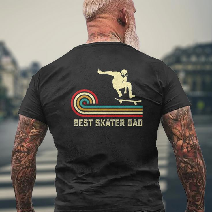 Retro Best Skater Dad Skateboarding Father Skateboarder Mens Back Print T-shirt Gifts for Old Men