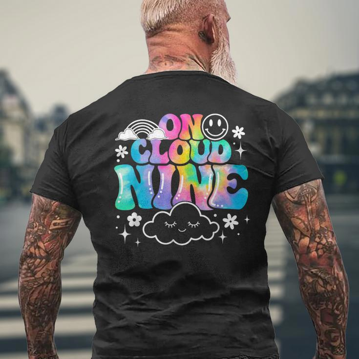 Retro On Cloud Nine Tie Dye Happy 9Th Birthday 9 Years Old Men's T-shirt Back Print Gifts for Old Men