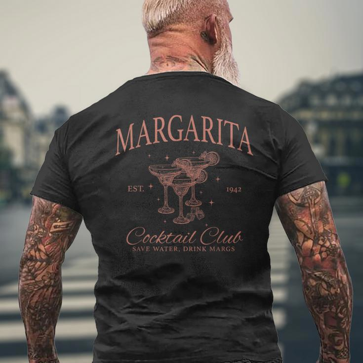 Retro Margarita Cocktail And Social Club Charlotte Men's T-shirt Back Print Gifts for Old Men