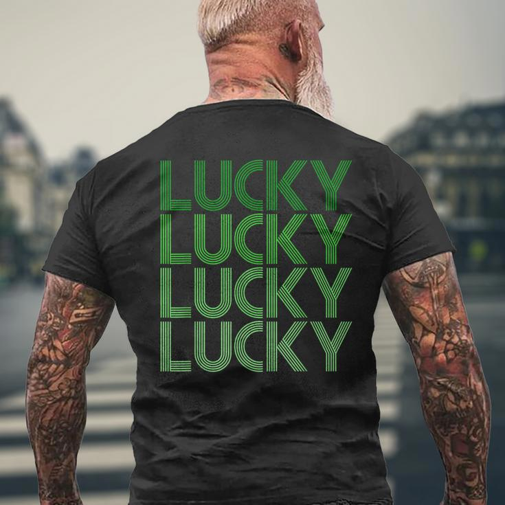 Retro Green Lucky For St Particks Day Men's T-shirt Back Print Gifts for Old Men