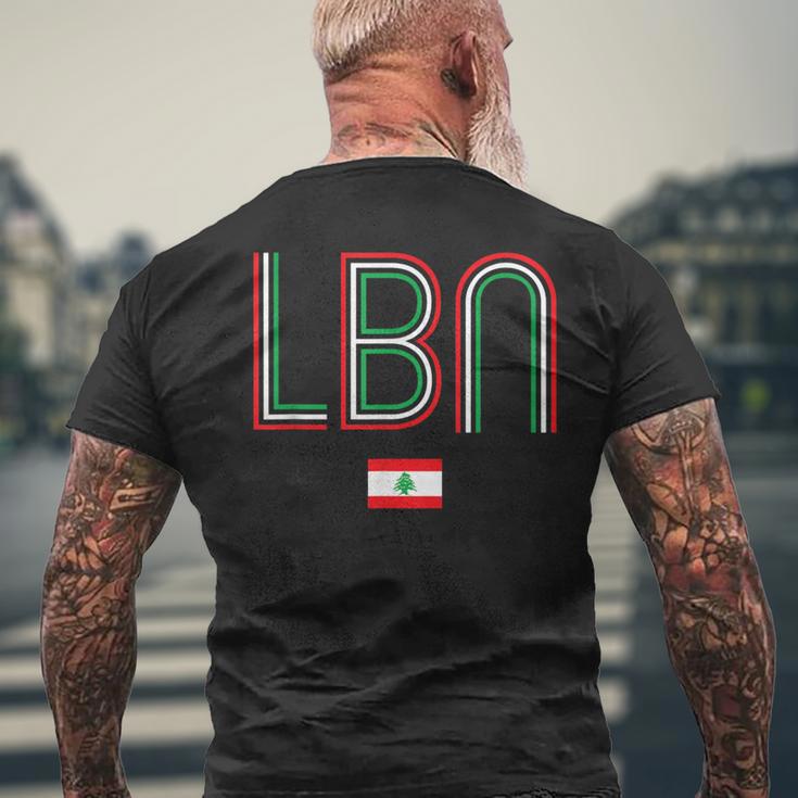 Retro Lebanon Flag Lebanese Pride Vintage Lebanon Men's T-shirt Back Print Gifts for Old Men