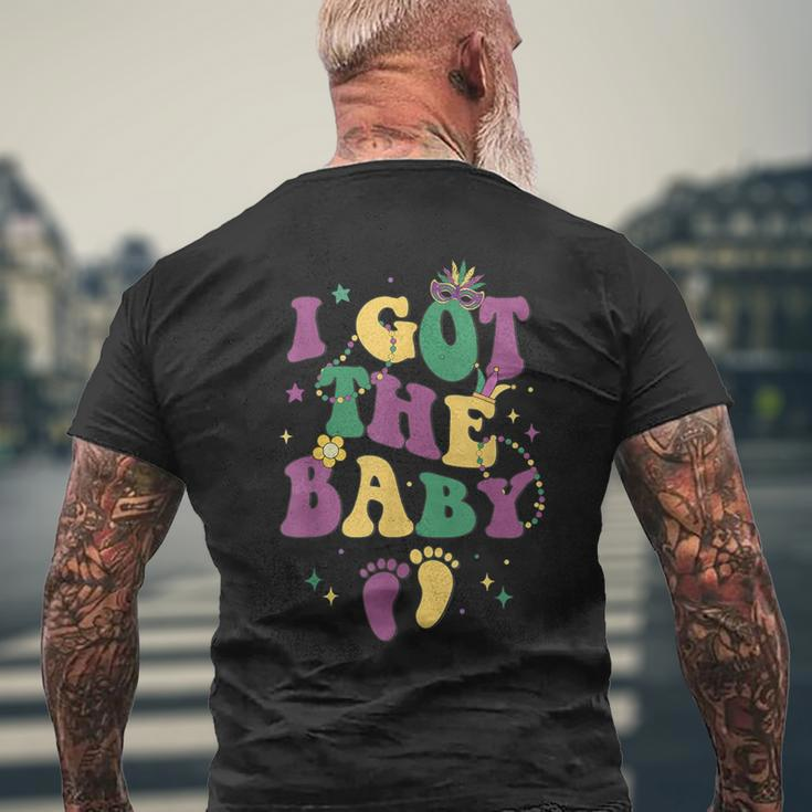 Retro Mardi Gras I Got The Baby Pregnancy Announcement Men's T-shirt Back Print Gifts for Old Men
