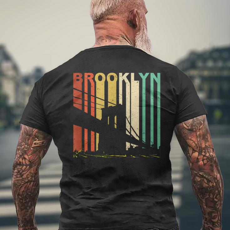Retro New York Brooklyn Bridge Vintage City Skyline Nyc Ny Men's T-shirt Back Print Gifts for Old Men