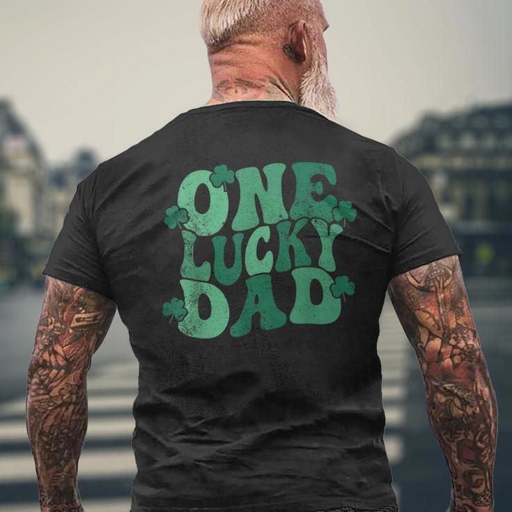 Retro One Lucky Dad St Patrick's Day Dad One Lucky Daddy Men's T-shirt Back Print Gifts for Old Men