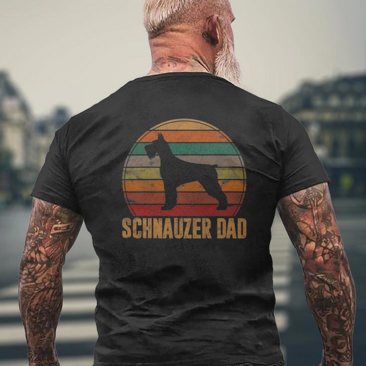 Retro Schnauzer Dad Standard Giant Dog Owner Pet Father Mens Back Print T-shirt Gifts for Old Men