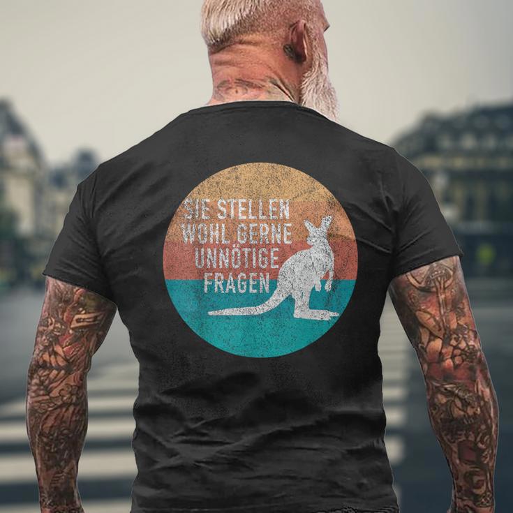 Retro Stil Känguru Kurzärmliges Herren-T-Kurzärmliges Herren-T-Shirt Unnötige Fragen Spruch Geschenke für alte Männer