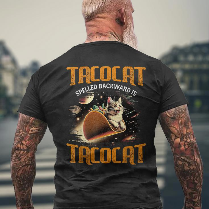 Retro Tacocat Spelled Backward Is Tacocat Cat Men's T-shirt Back Print Gifts for Old Men
