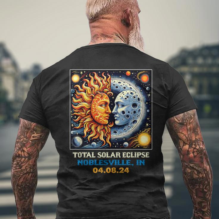 Retro Total Solar Eclipse Noblesville Indiana Men's T-shirt Back Print Gifts for Old Men